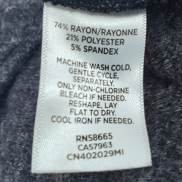 Caslon Womens Sweatshirt Size XS V-Neck Long Sleeves Side Slit Dark Gray - Picture 6 of 6